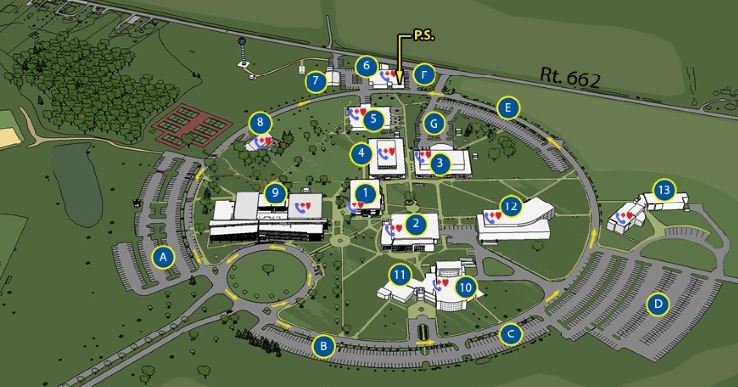 Image of map of Wye Mills campus, available at https://www.chesapeake.edu/about/campus-map